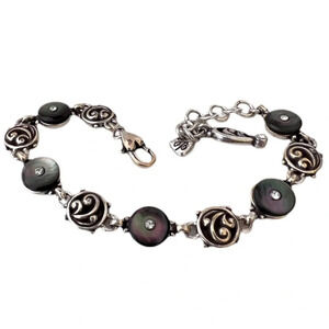 Brighton Bracelet Retired. Gray and silver plating has crystals in the center.